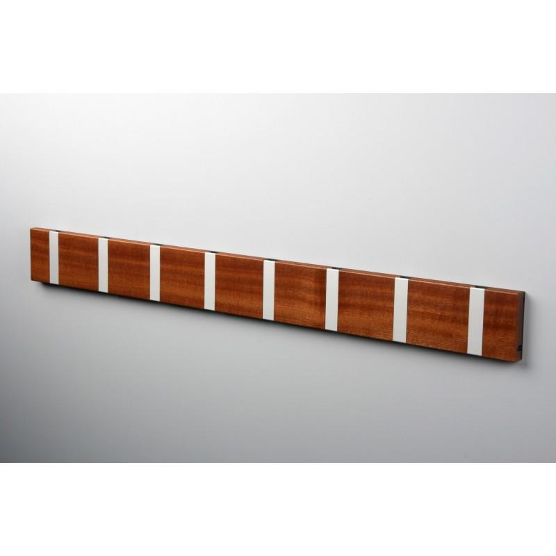 Knax Horizontal Wood Coat Hook Coat Hooks Loca mahogany lacquer 8 hook Aluminum