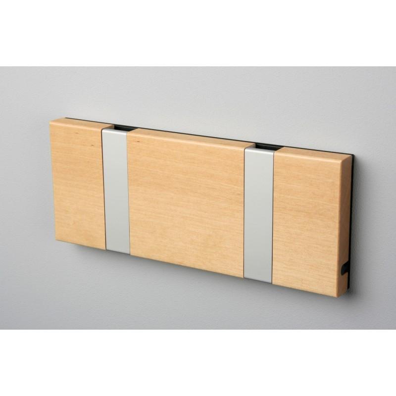 Knax Horizontal Wood Coat Hook Coat Hooks Loca birch lacquer 2 hook Aluminum