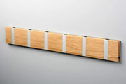 Knax Horizontal Wood Coat Hook Coat Hooks Loca 6 hook Oak Oiled Aluminum