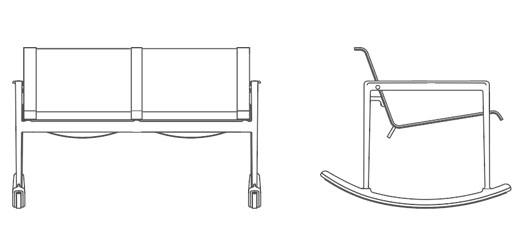 1966 Double Rocker lounge chair Knoll 