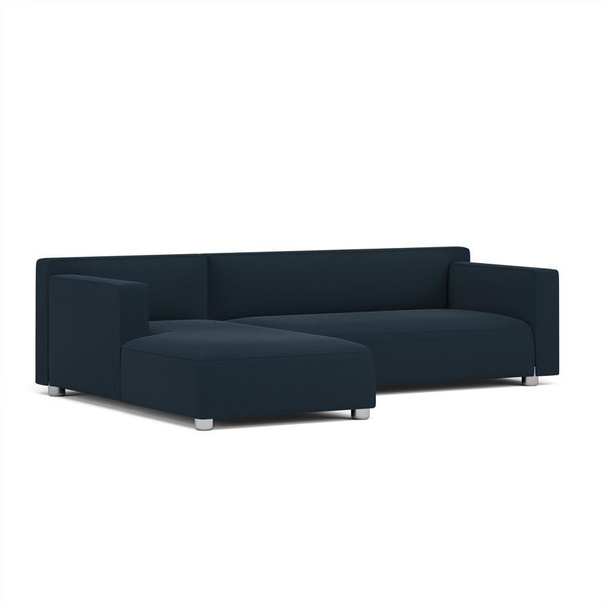 Barber & Osgerby Asymmetric Sofa with Chaise Sofa Knoll Right Chrome Hourglass – Indigo