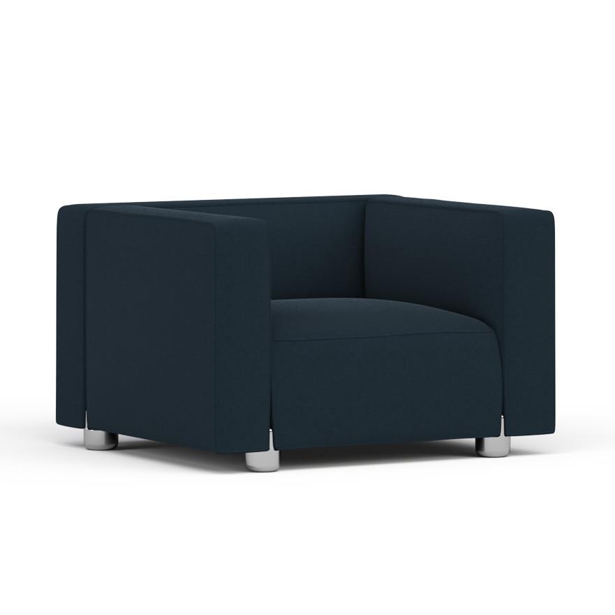 Barber & Osgerby Compact Armchair lounge chair Knoll Chrome Hourglass – Indigo 