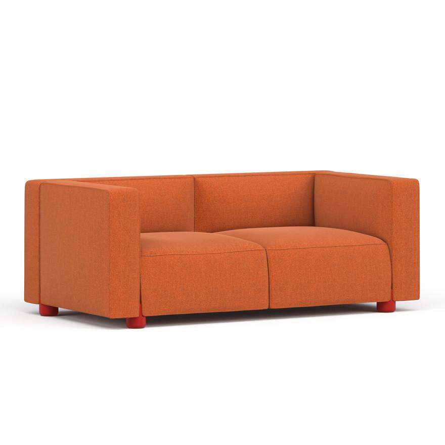 Barber &amp; Osgerby Compact Two-Seat Sofa Sofa Knoll Red Cornaro – Tabasco + $832.00 