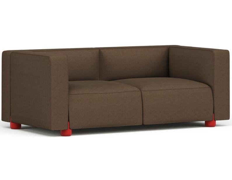 Barber &amp; Osgerby Compact Two-Seat Sofa Sofa Knoll Red Hourglass - Mocha 