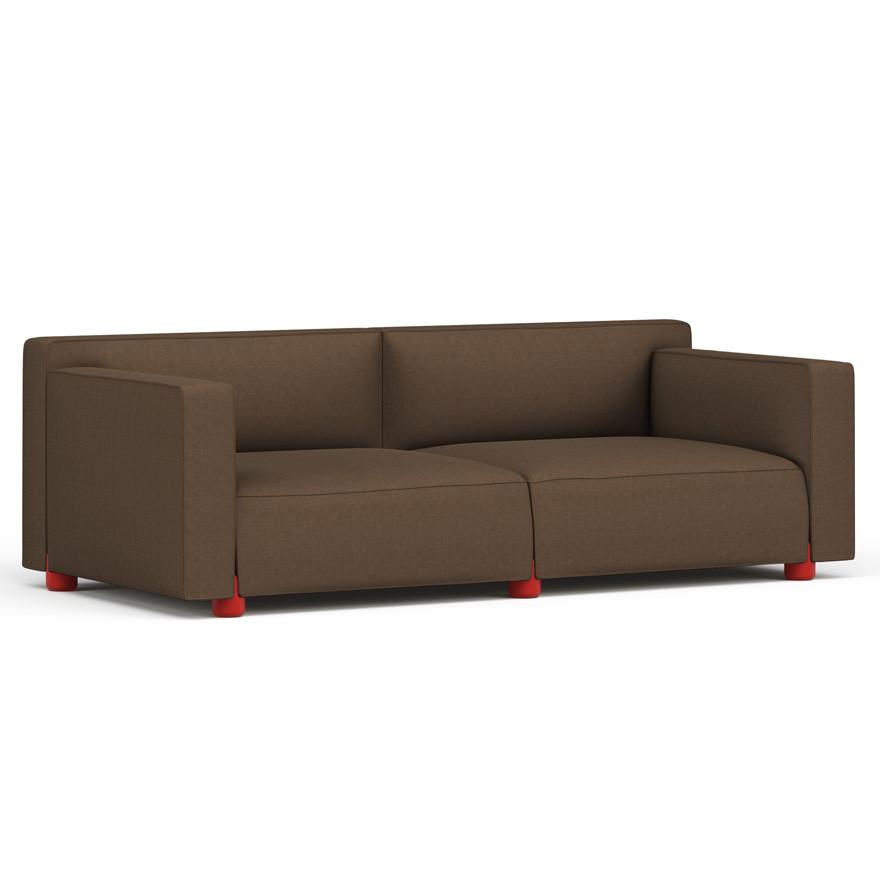 Barber &amp; Osgerby Three-Seater Sofa Sofa Knoll Red Hourglass - Mocha 