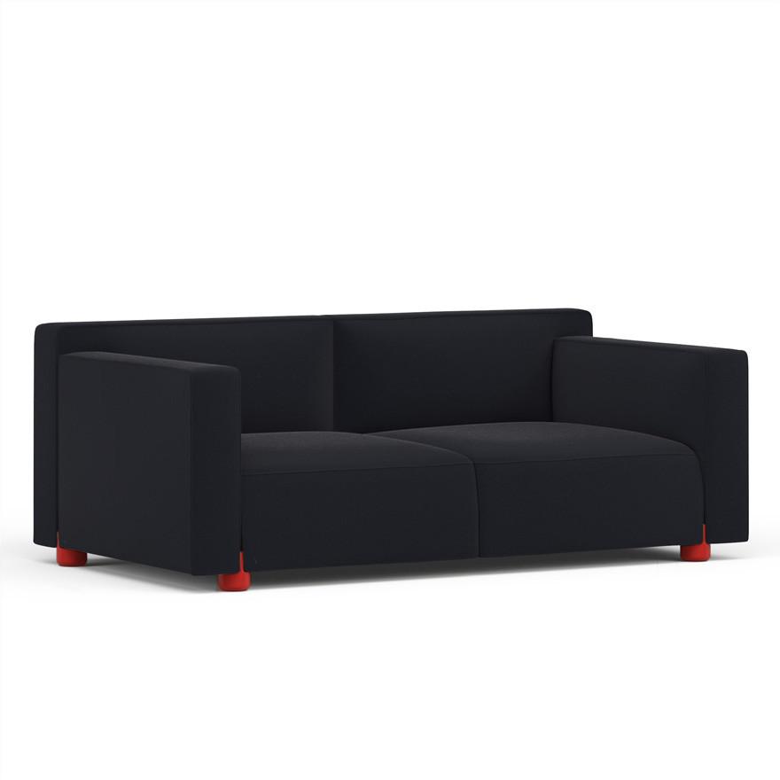 Barber &amp; Osgerby Two Seater Sofa Sofa Knoll Red Hourglass - Caviar 