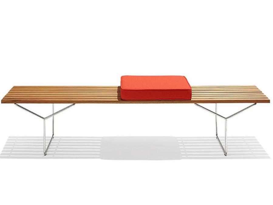 Bertoia Bench with Seat Cushions Benches Knoll 