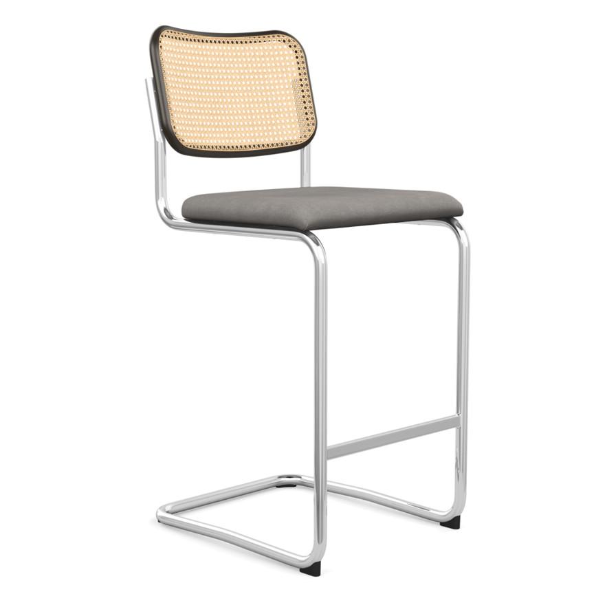 Cesca Stool Upholstered Seat &amp; Cane Back Stools Knoll 