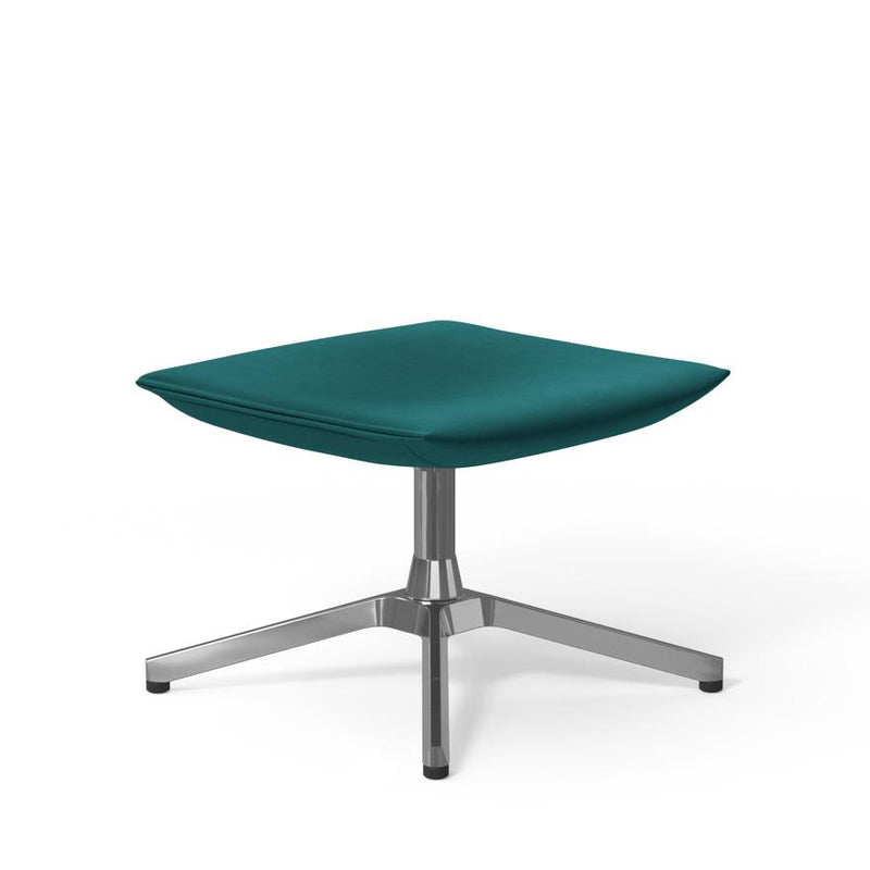 Pilot by Knoll Ottoman ottomans Knoll Polished Aluminum Ultrasuede fabric - Alpine 