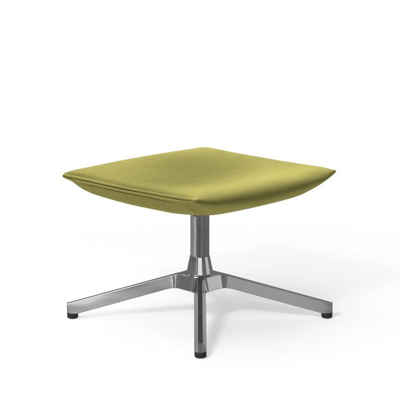 Pilot by Knoll Ottoman ottomans Knoll Polished Aluminum Ultrasuede fabric - Kiwi 