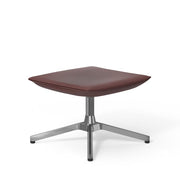 Pilot by Knoll Ottoman ottomans Knoll Polished Aluminum Volo leather - Garnet 