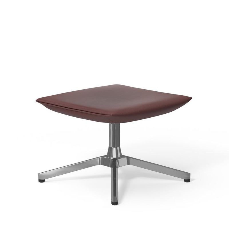 Pilot by Knoll Ottoman ottomans Knoll Polished Aluminum Volo leather - Garnet 