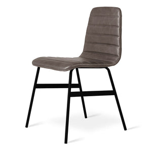 Lecture Chair Upholstered Chairs Gus Modern Saddle Grey Leather & Black 