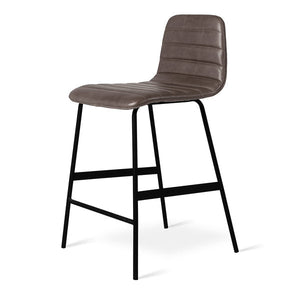 Lecture Stool Upholstered stool Gus Modern Counter Stool Saddle Grey Leather & Black 