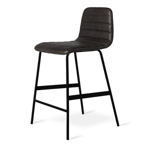 Lecture Stool Upholstered stool Gus Modern Counter Stool Saddle Black Leather & Black 