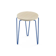 Florence Knoll Hairpin Stacking Table table Knoll Light Ash blue powder-coat base 