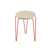 Florence Knoll Hairpin Stacking Table table Knoll Light Ash red powder-coat base 