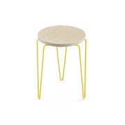 Florence Knoll Hairpin Stacking Table table Knoll Light Ash yellow powder-coat base 