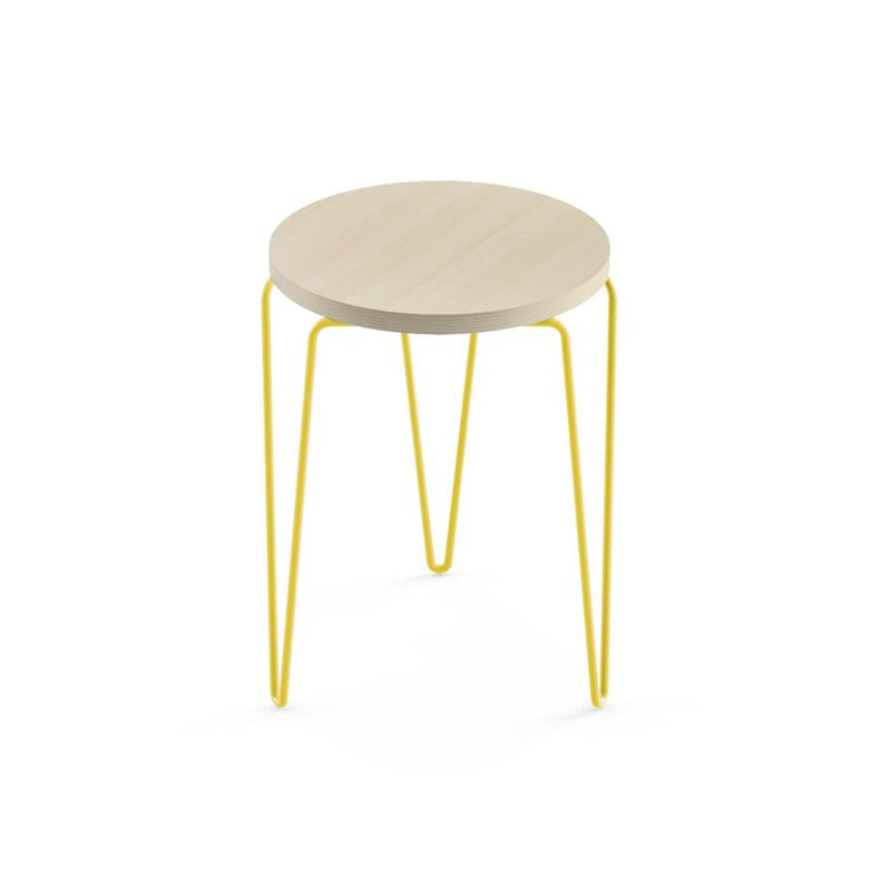 Florence Knoll Hairpin Stacking Table table Knoll Light Ash yellow powder-coat base 