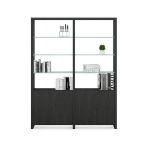 Linea 580022 2-Shelf System - 64 Inch Wide Shelf BDI Charcoal Stained Ash 