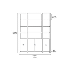 Linea 580121 3-Shelf System - 66 Inch Wide Shelf BDI 