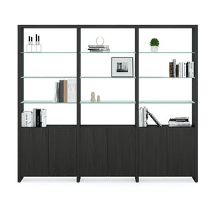 Linea 580222 3-Shelf System - 96 Inch Wide Shelf BDI Charcoal Stained Ash 