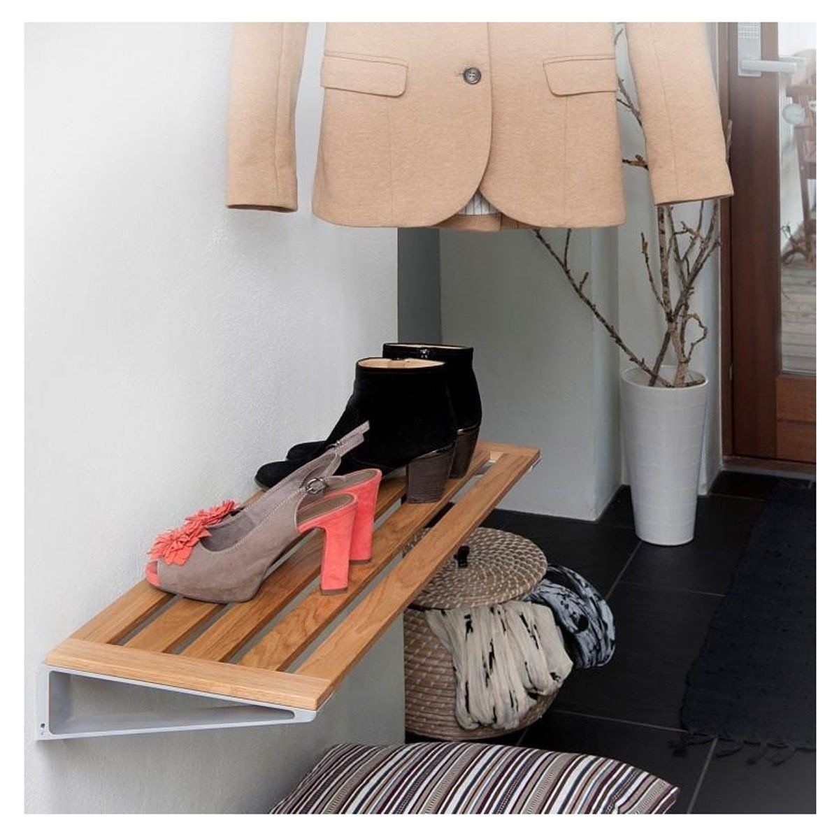 Wall Mounted Hat &amp; Shoe Rack. Accessories Loca 