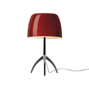 Lumiere Table Lamp Table Lamp Foscarini Large Black Chrome Cherry Red
