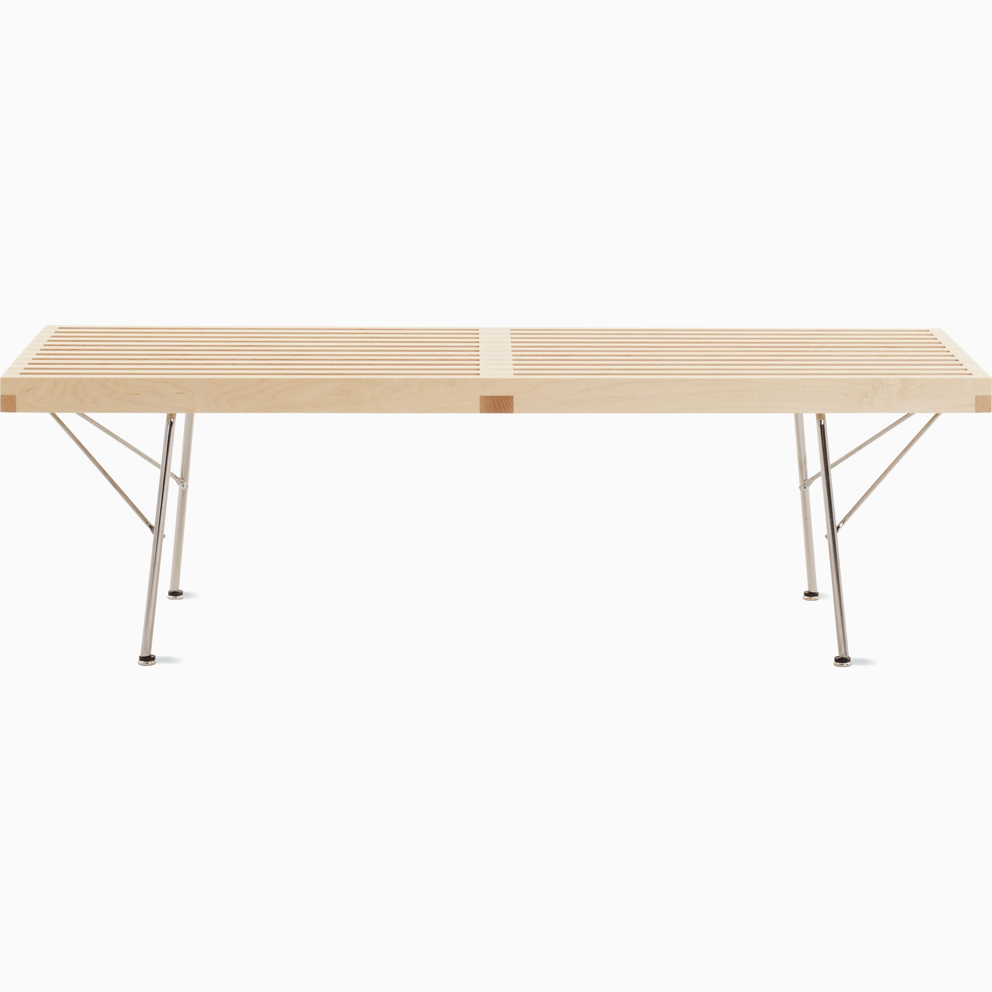 Nelson Bench Benches herman miller 48-inches Wide Metal Base +$100.00 Natural Maple Slat Finish