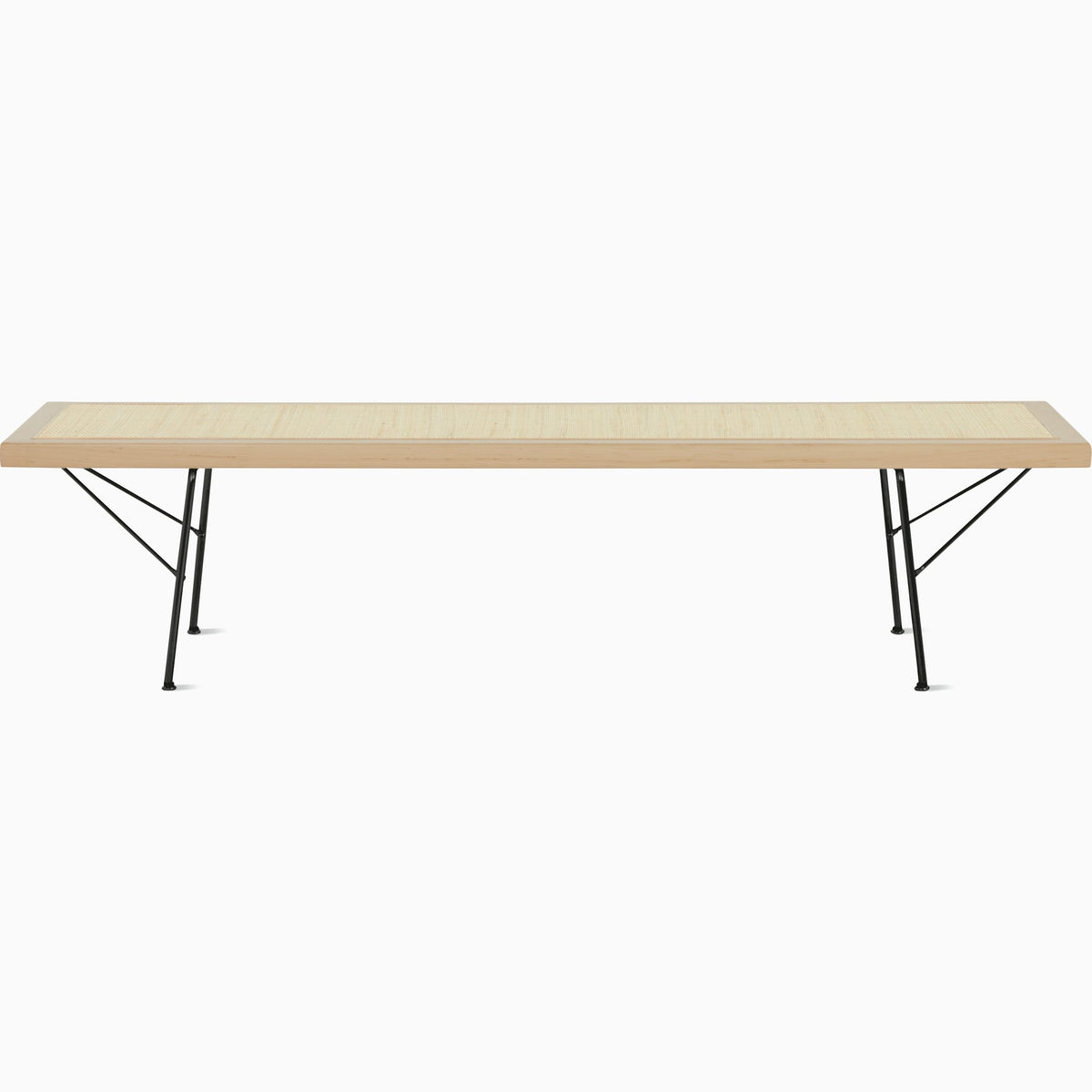 Nelson Cane Bench Benches herman miller 60 Inch Natural Maple Black