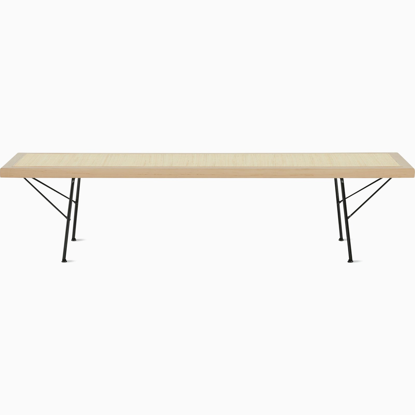 Nelson Cane Bench Benches herman miller 60 Inch Natural Maple Black