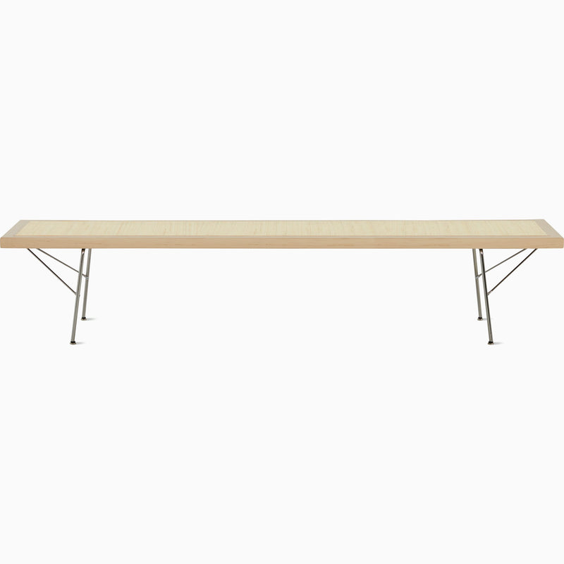 Nelson Cane Bench Benches herman miller 72 Inch Natural Maple Trivalent Chrome