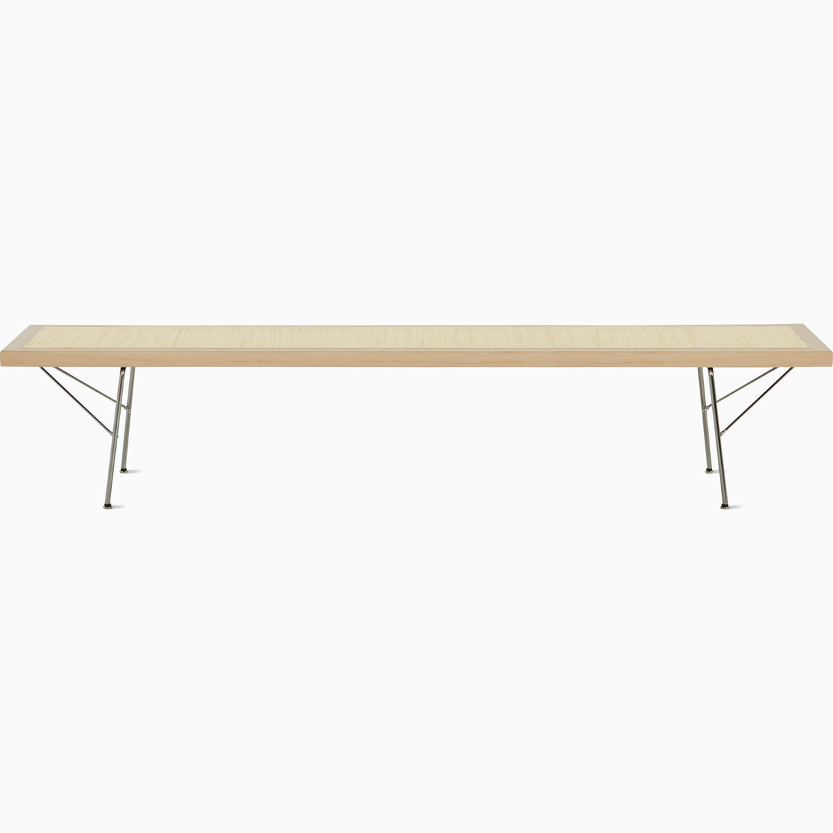 Nelson Cane Bench Benches herman miller 72 Inch Natural Maple Trivalent Chrome