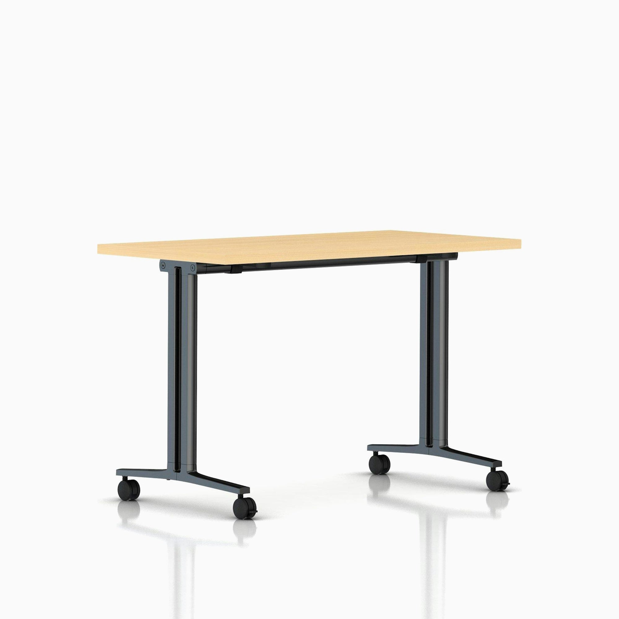 Everywhere Flip-Top Table Desk's herman miller 48-inches Wide Natural Maple Laminate Black Umber