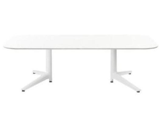 Multiplo Rectangular Table - Rectangle Top table Kartell Medium: 70.8&quot; White - Glass 