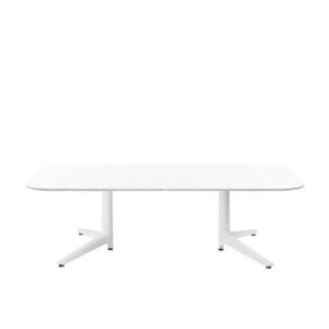 Multiplo Rectangular Table - Rectangle Top table Kartell Medium: 70.8" White - Glass 
