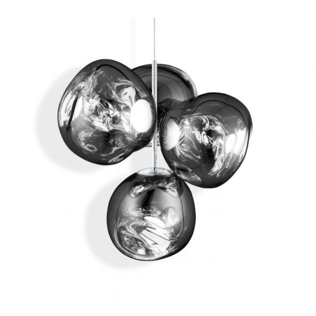 Melt LED Chandelier suspension lamps Tom Dixon Small Silver 