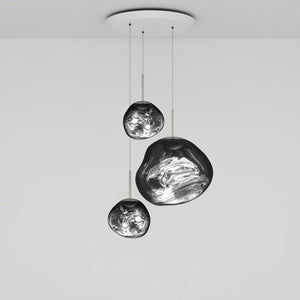 Melt LED Trio Round Pendant Light suspension lamps Tom Dixon Silver 