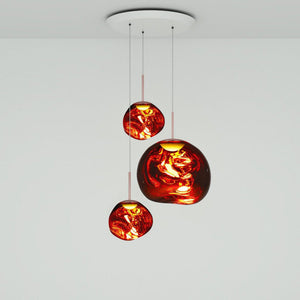 Melt LED Trio Round Pendant Light suspension lamps Tom Dixon Copper 