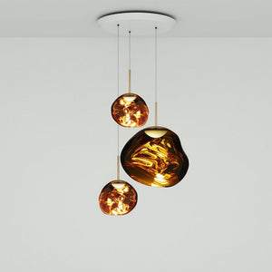 Melt LED Trio Round Pendant Light suspension lamps Tom Dixon Gold 
