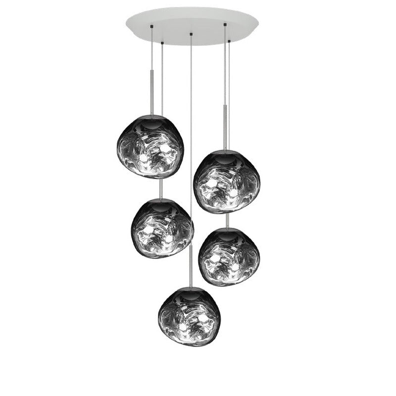 Melt Mini LED Round Pendant Light suspension lamps Tom Dixon Silver 