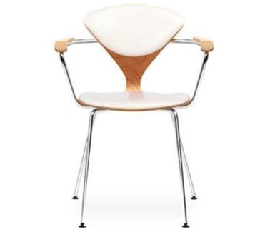 Metal Leg Arm Chair - Upholstered Seat & Back Side/Dining Cherner Chair 