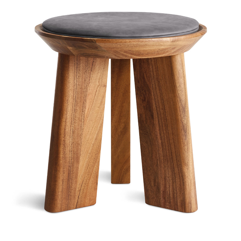 Mimi Stool Stools BluDot Acacia / Slate Leather 