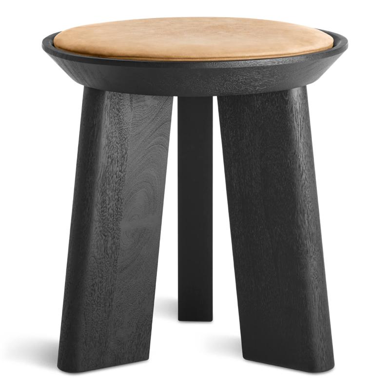 Mimi Stool Stools BluDot Black / Camel Leather 