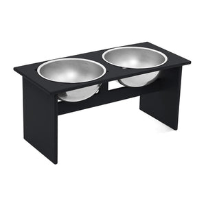 Minimalist Double Dog Bowl Stools Loll Designs Black Large: 23.25 In Width 
