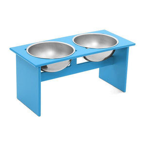 Minimalist Double Dog Bowl Stools Loll Designs Sky Blue Large: 23.25 In Width 