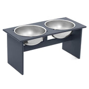 Minimalist Double Dog Bowl Stools Loll Designs Charcoal Grey Large: 23.25 In Width 