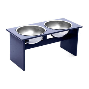 Minimalist Double Dog Bowl Stools Loll Designs Navy Blue Large: 23.25 In Width 