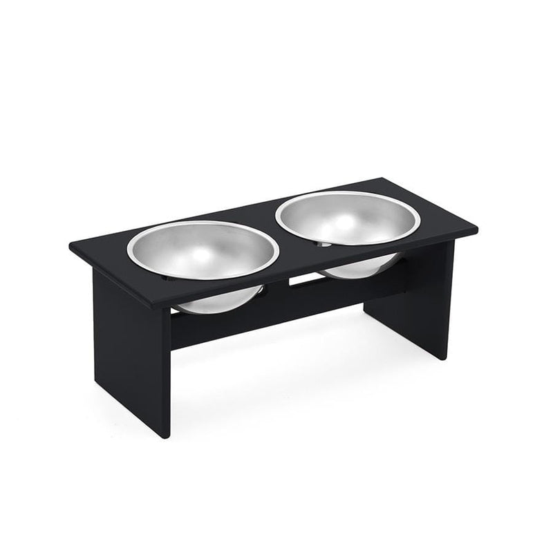 Minimalist Double Dog Bowl Stools Loll Designs Black Medium: 20 In Width 
