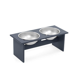 Minimalist Double Dog Bowl Stools Loll Designs Charcoal Grey Medium: 20 In Width 